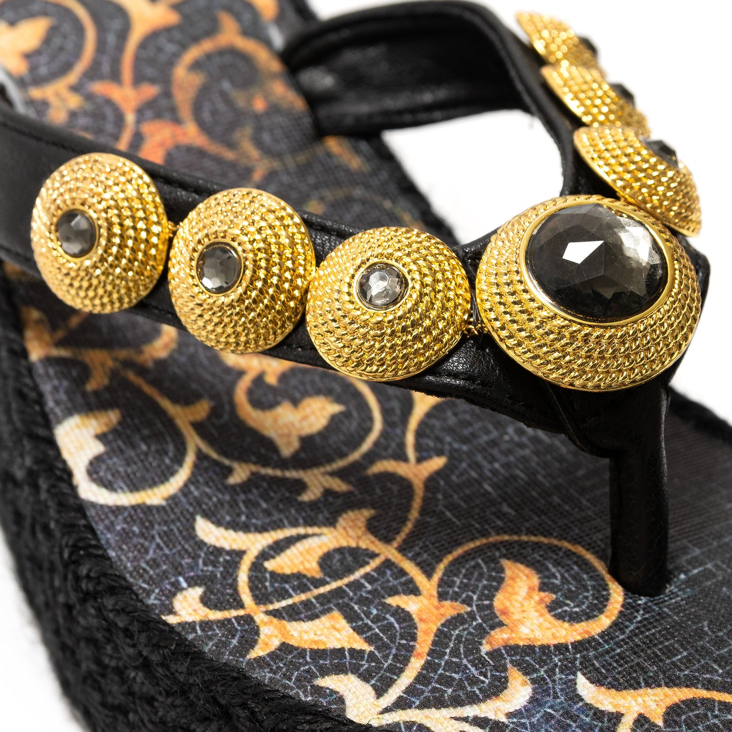 BLACK MOSAIC ROPE WEDGE