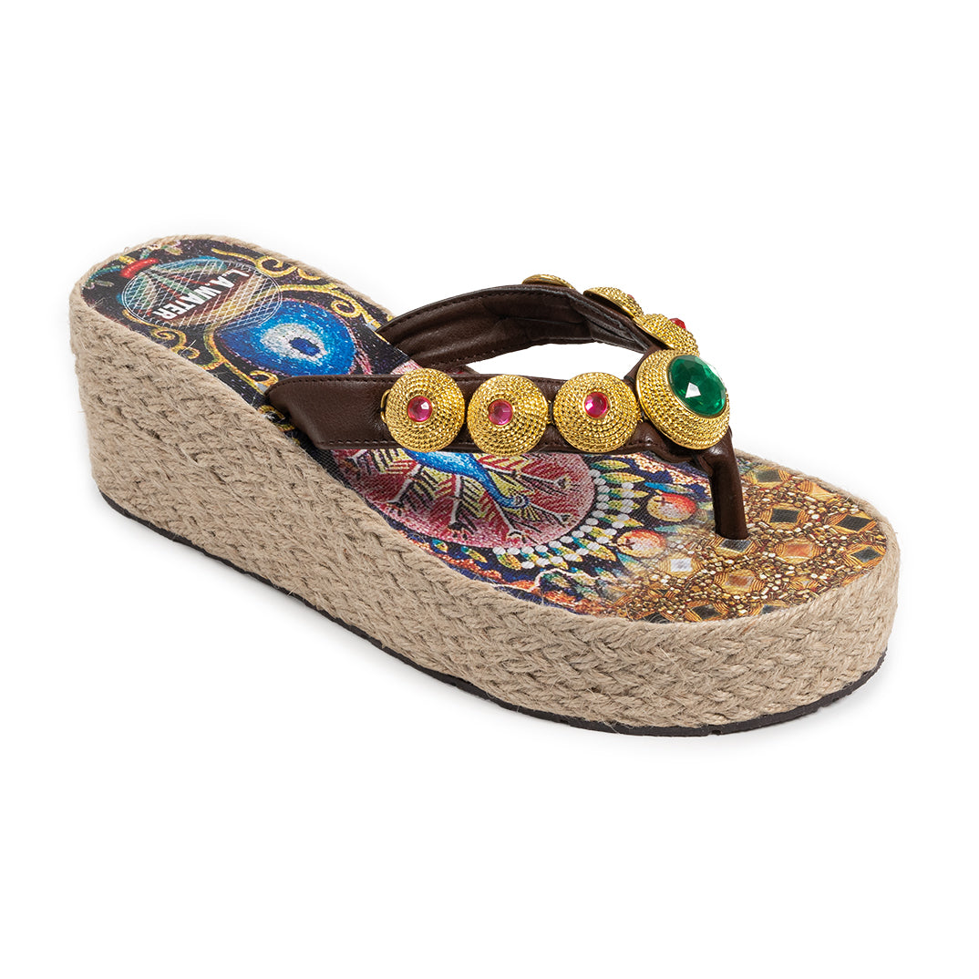 PEACOCK MOSAIC ROPE WEDGE