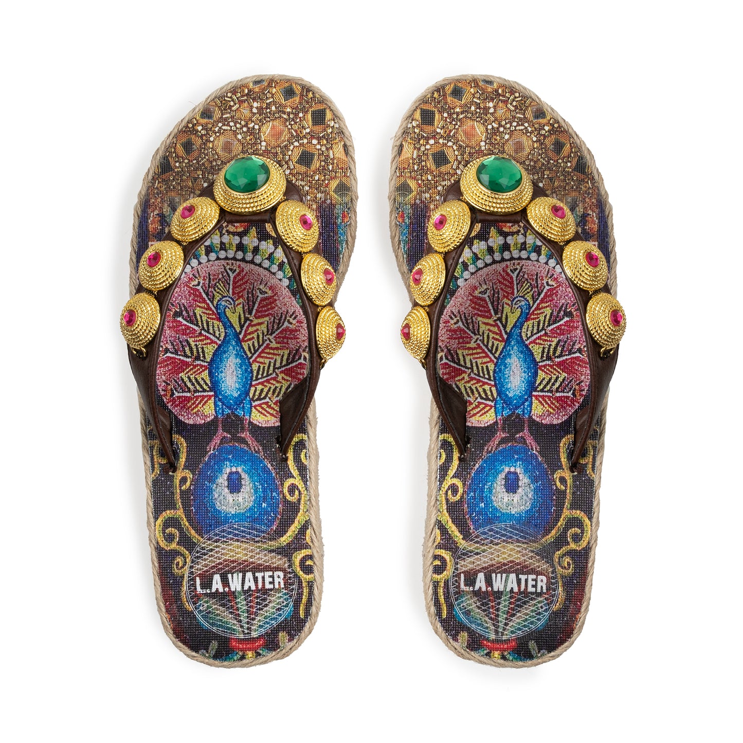 PEACOCK MOSAIC ROPE WEDGE