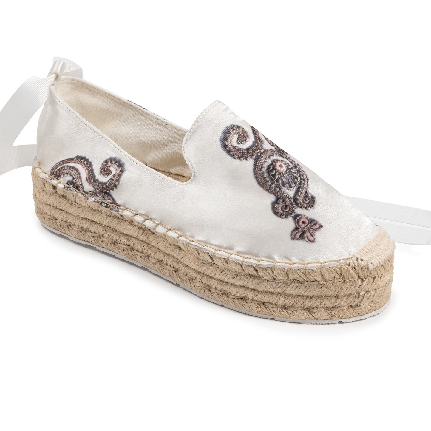 WHITE PAISLEY ESPADRILLAS