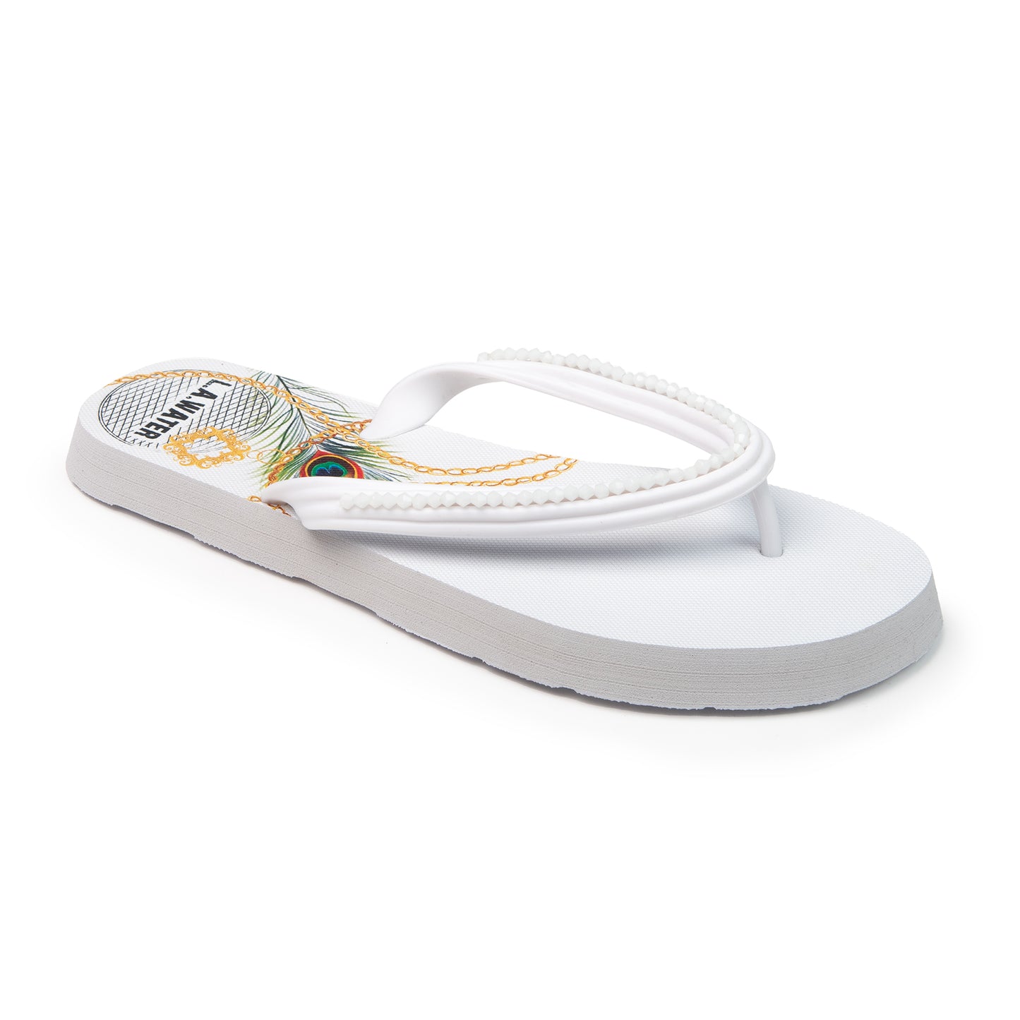 WHITE BIJOUX SLIPPERS