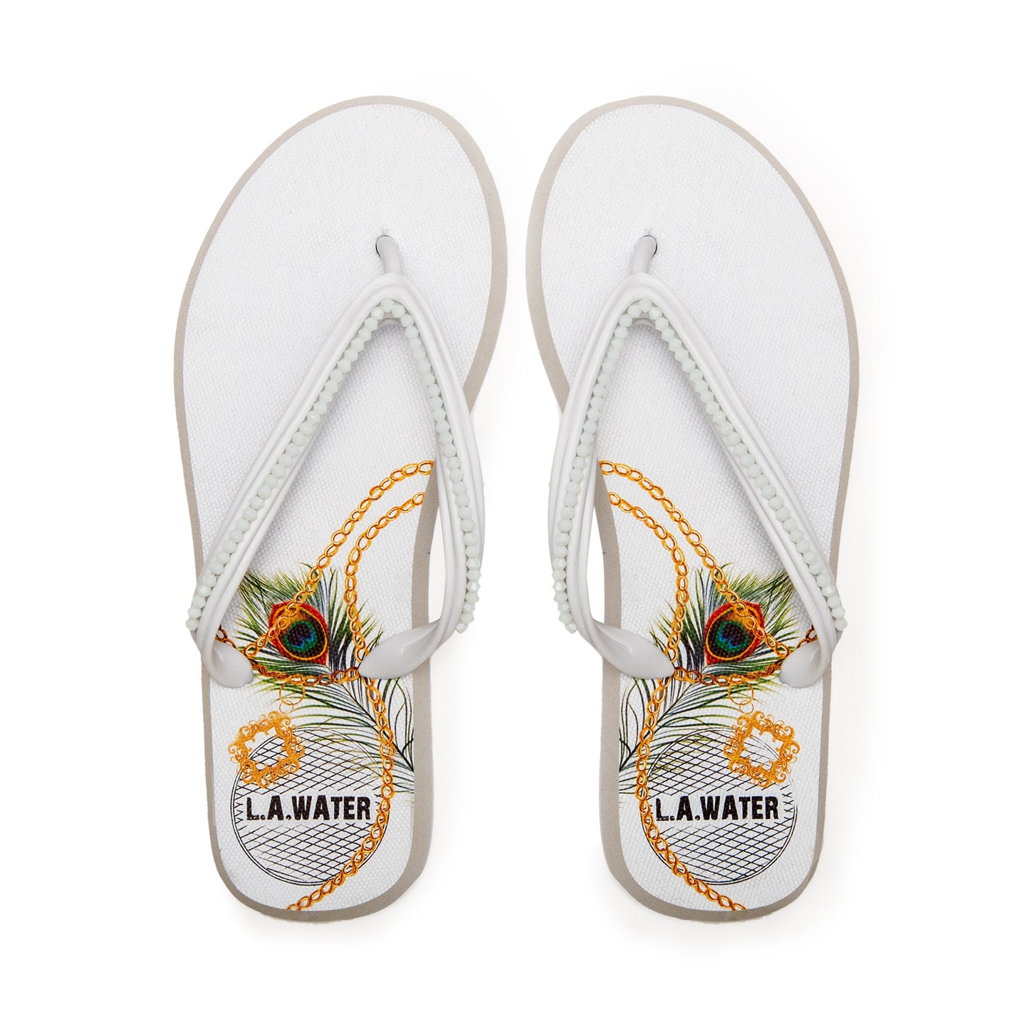 WHITE BIJOUX SLIPPERS