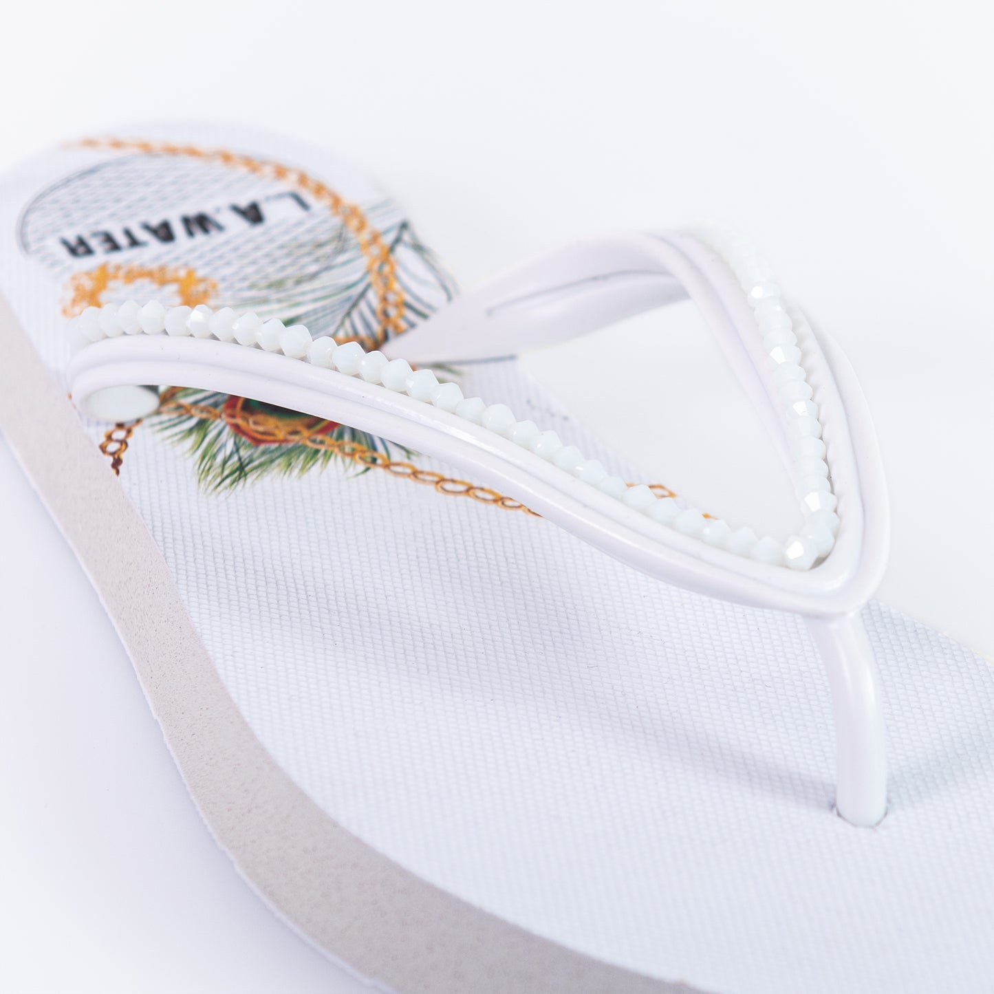 WHITE BIJOUX SLIPPERS