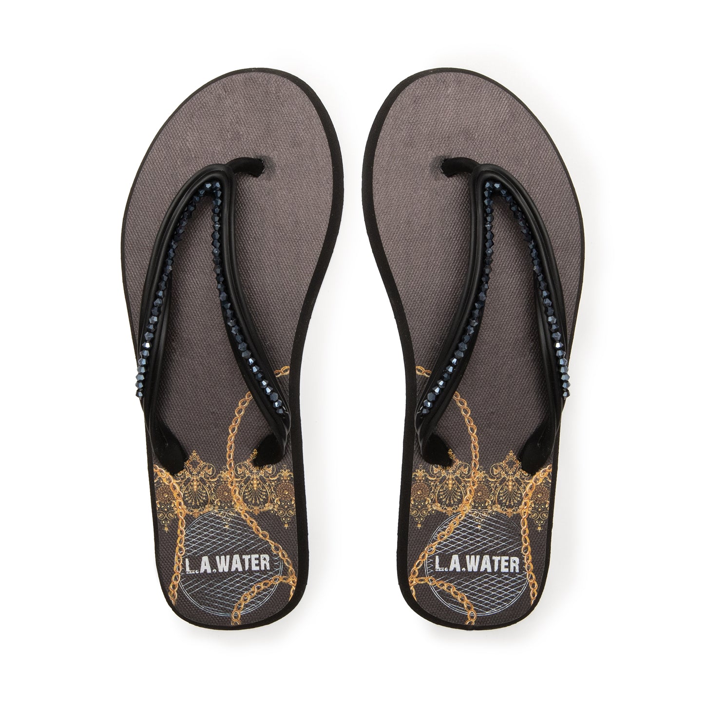 BLACK BIJOUX SLIPPERS