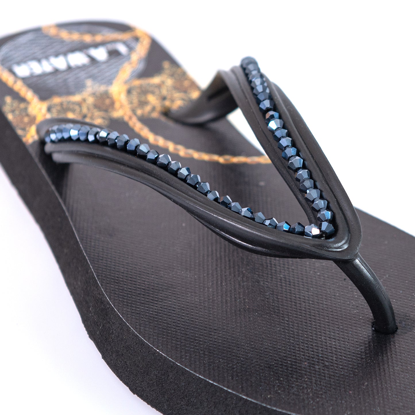 BLACK BIJOUX SLIPPERS