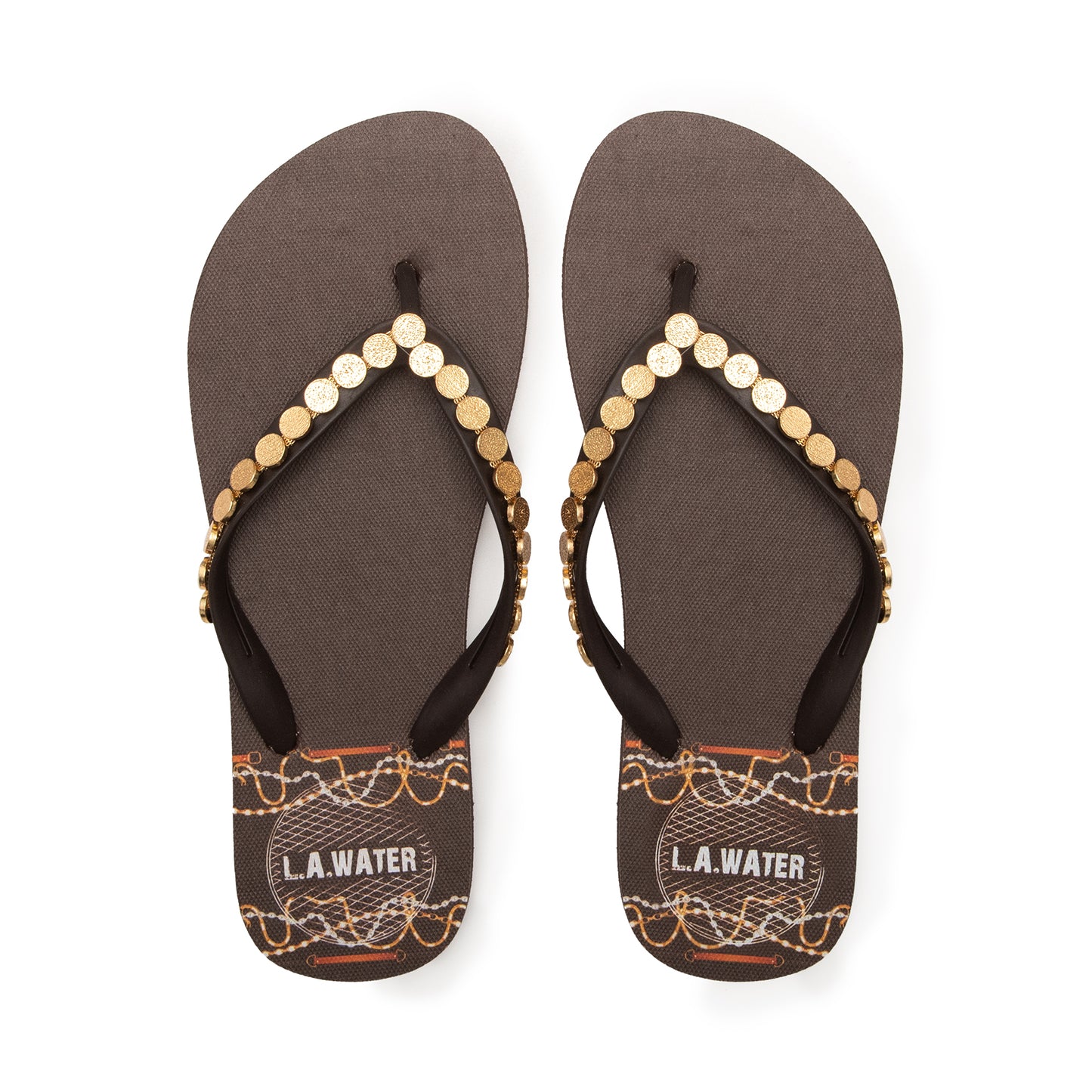BROWN BIJOUX SLIPPERS