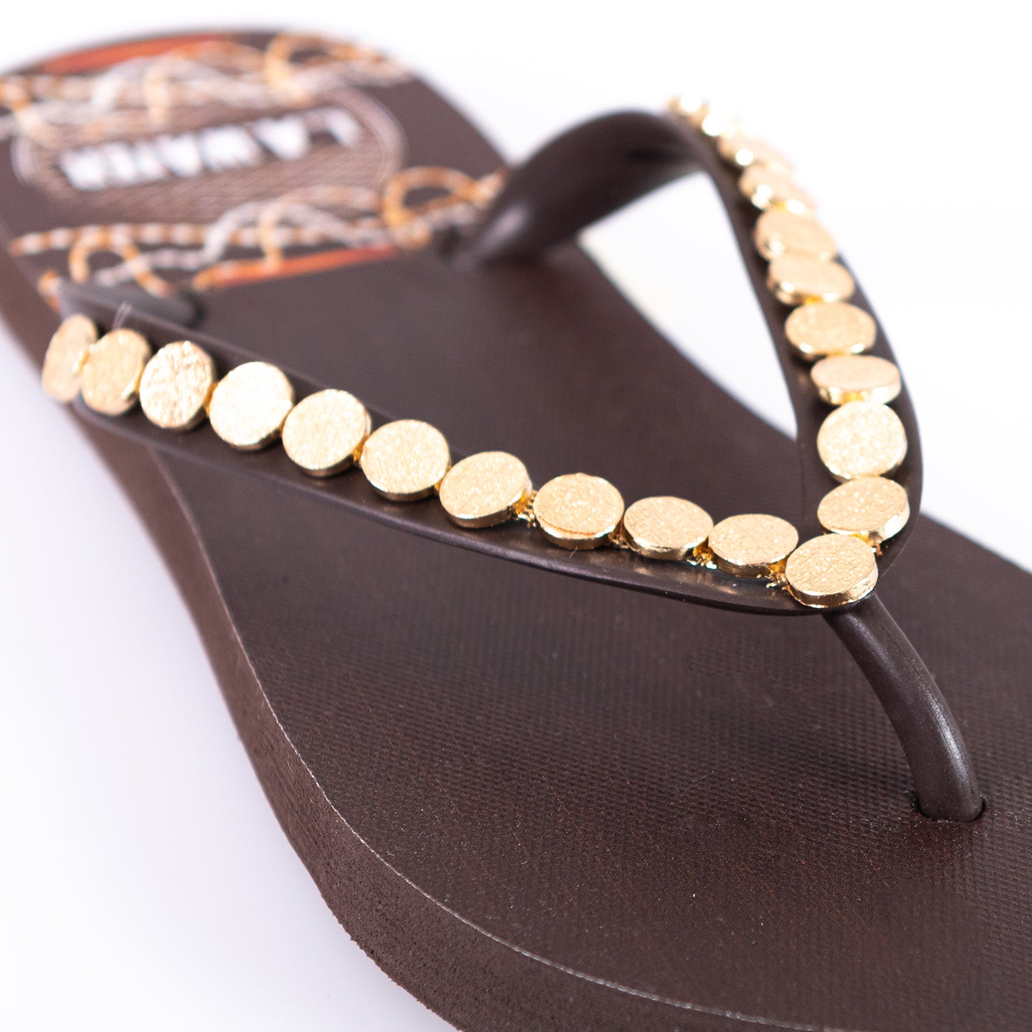 BROWN BIJOUX SLIPPERS