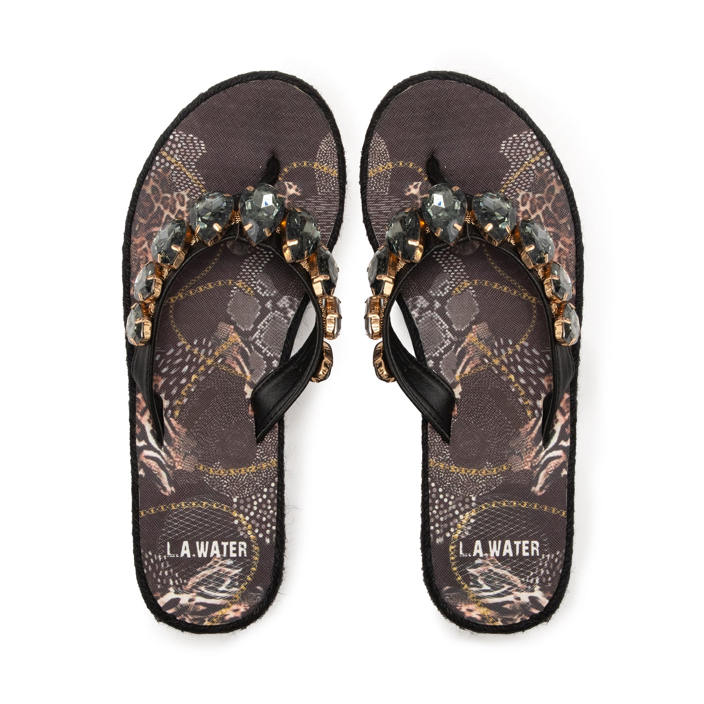 BLACK ANIMALIER ROPE WEDGE