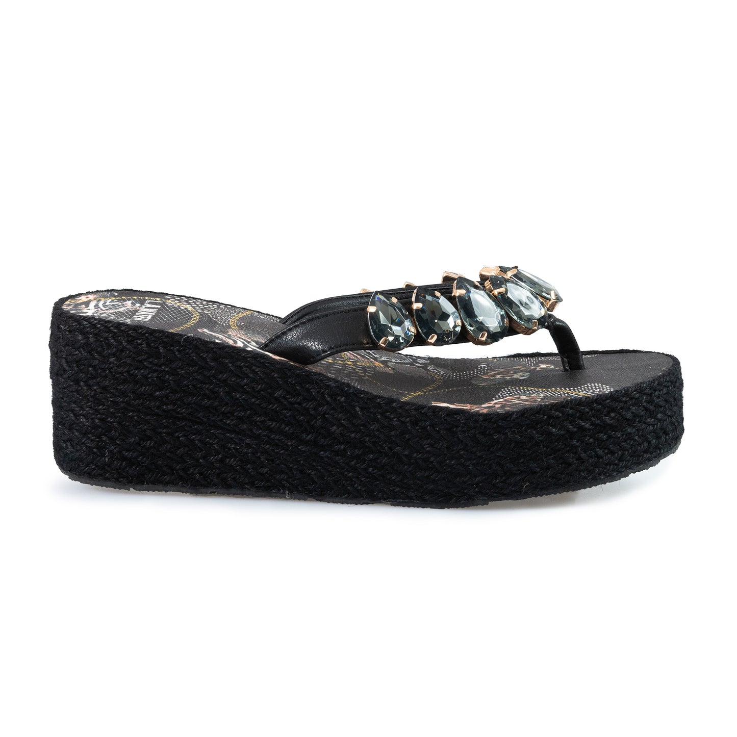 BLACK ANIMALIER ROPE WEDGE