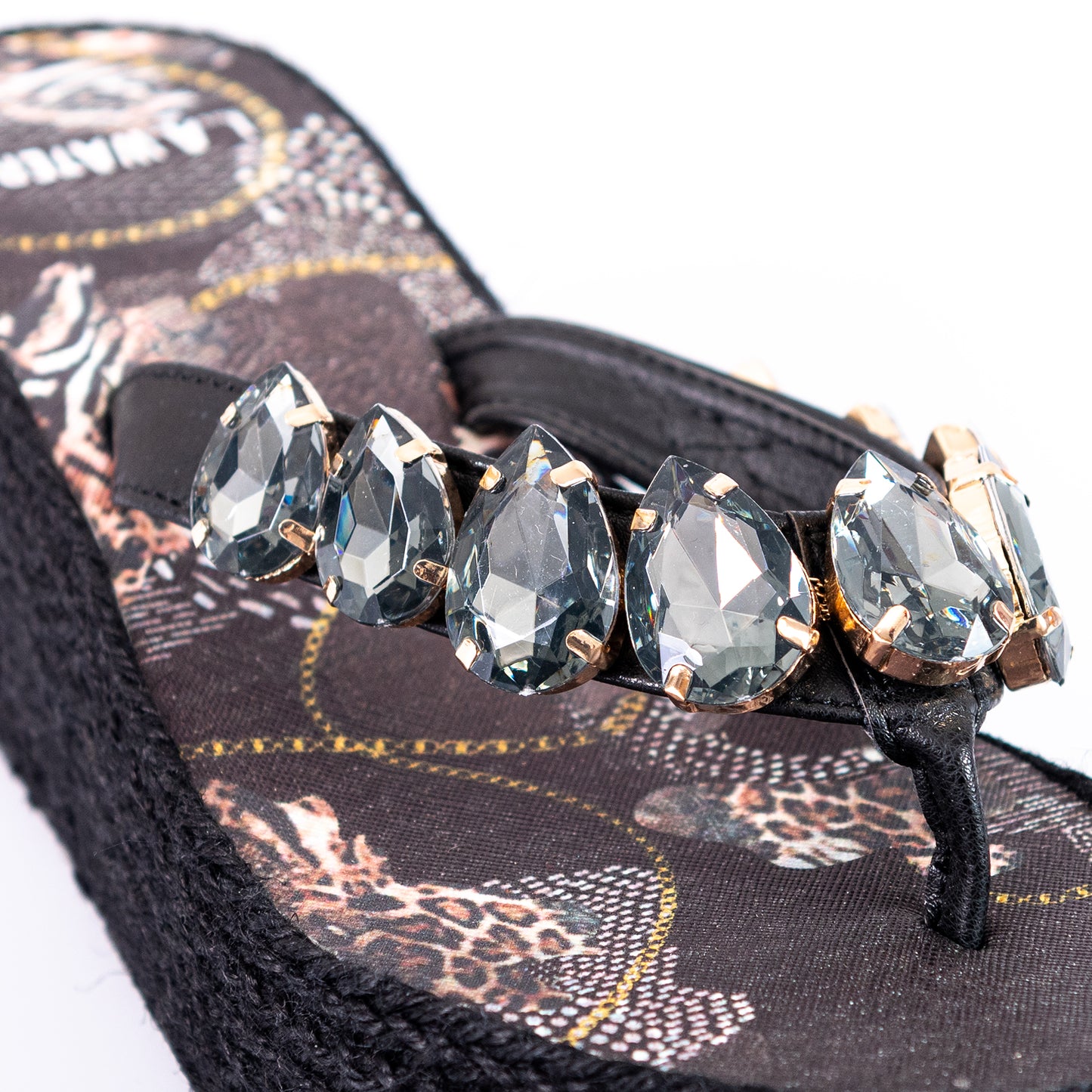 BLACK ANIMALIER ROPE WEDGE