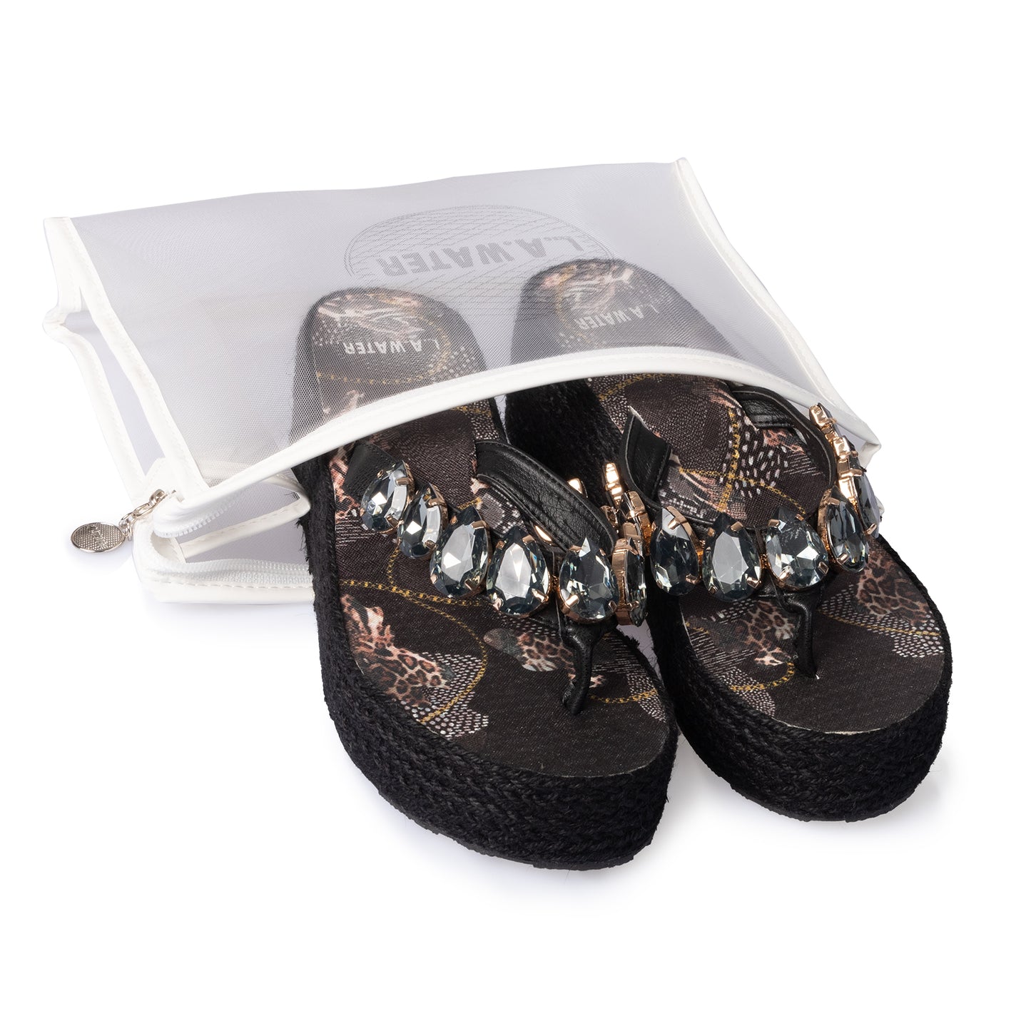 BLACK ANIMALIER ROPE WEDGE