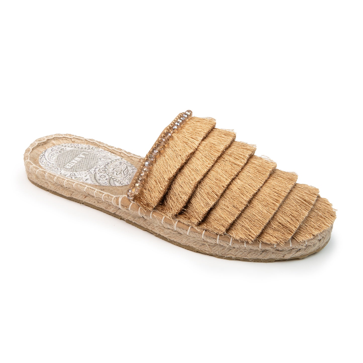MULES WITH SAND FRINGES