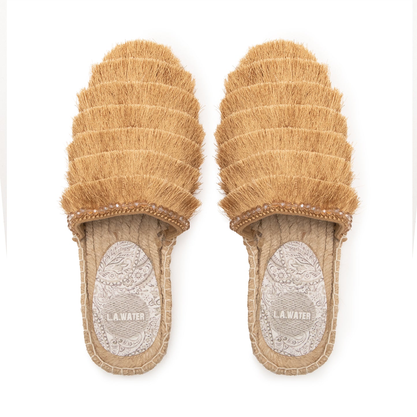 MULES WITH SAND FRINGES