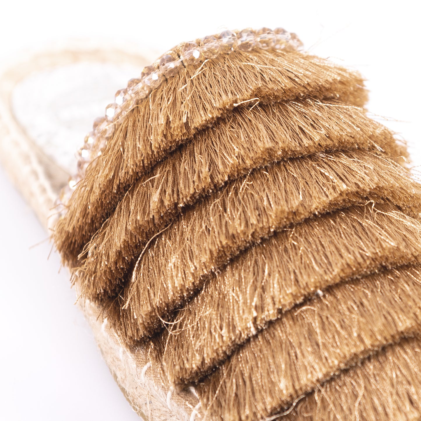 MULES WITH SAND FRINGES